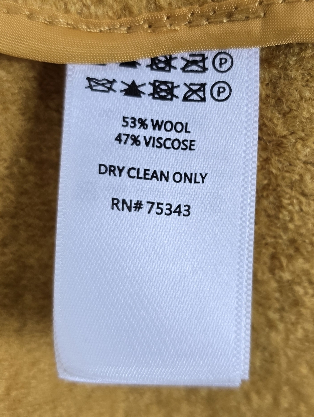 Tahari Drape Front Wool Blend Marigold Shawl Collar Coat Jacket Small - Picture 10 of 10
